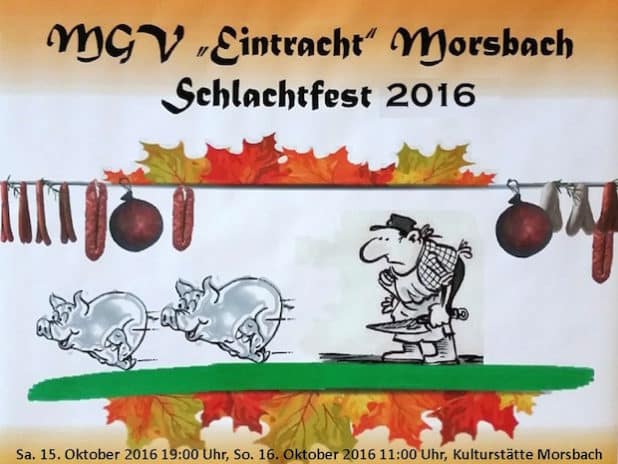 Plakat Schlachtfest - Quelle: MGV Eintracht Morsbach e.V.