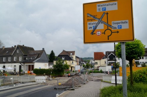 Baustelle des neuen Wiehler Busbahnhofs / Text und Bilder : Uwe Schlegelmilch