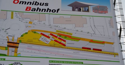 Plan des neuen Busbahnhofs