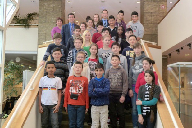 Internationale Klassen zu Besuch im Rathaus (Foto: Stadt Gummersbach).