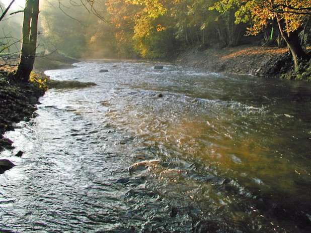 Die Wehranlage Rebbelroth nach dem Umbau (Foto: Aggerverband).