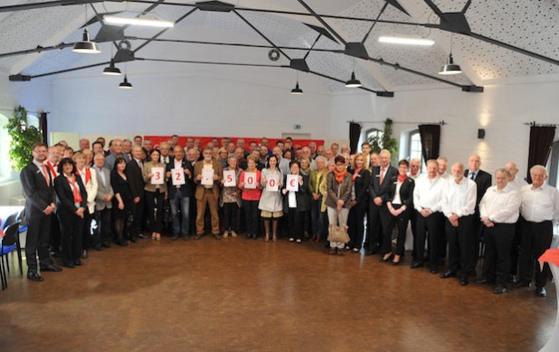 Zahlreiche Vereinsvertreter aus Engelskirchen und Lindlar kamen zu der Spendenübergabe der Kreissparkasse Köln in das Caritas-Tagungshaus (Foto: Michael Gauger).