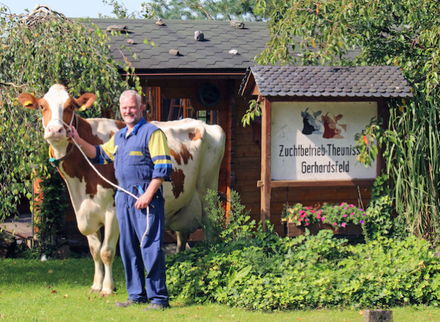 Markus Theunissen mit der ehemaligen "Miss Bergisch Land", Kuh Mandy (Foto: OBK).