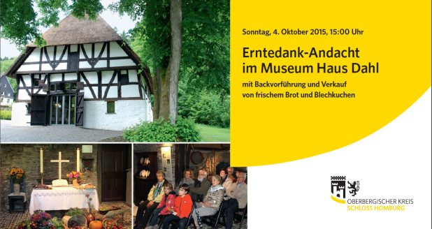 Einladung zur Erntedank-Andacht in Haus Dahl (Grafik: Museum und Forum Schloss Homburg)