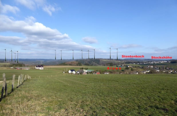 Windräder, die vor den Toren von Morsbach-Alzen/Stockshöhe geplant sind. (QUELLE:BI Wildenburger Land)