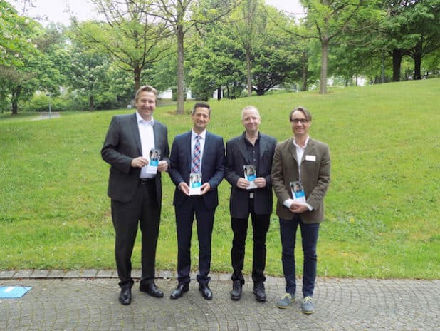 v.l.: Peter J.Anders (Fachbereichsleiter LVR), Sascha Klein (Geschäftsführer Klinikum Oberberg), Dr.Torsten Brömel (Kinder- und Jugendpsychiatrie) und Claus Gehling (Allgemeinpsychiatrie)