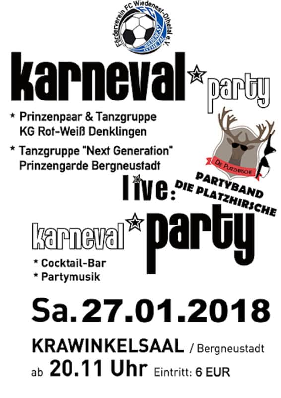 Die wohl größte Karnevalsparty Bergneustadt feiert der FC Wiedenest-Othetal.