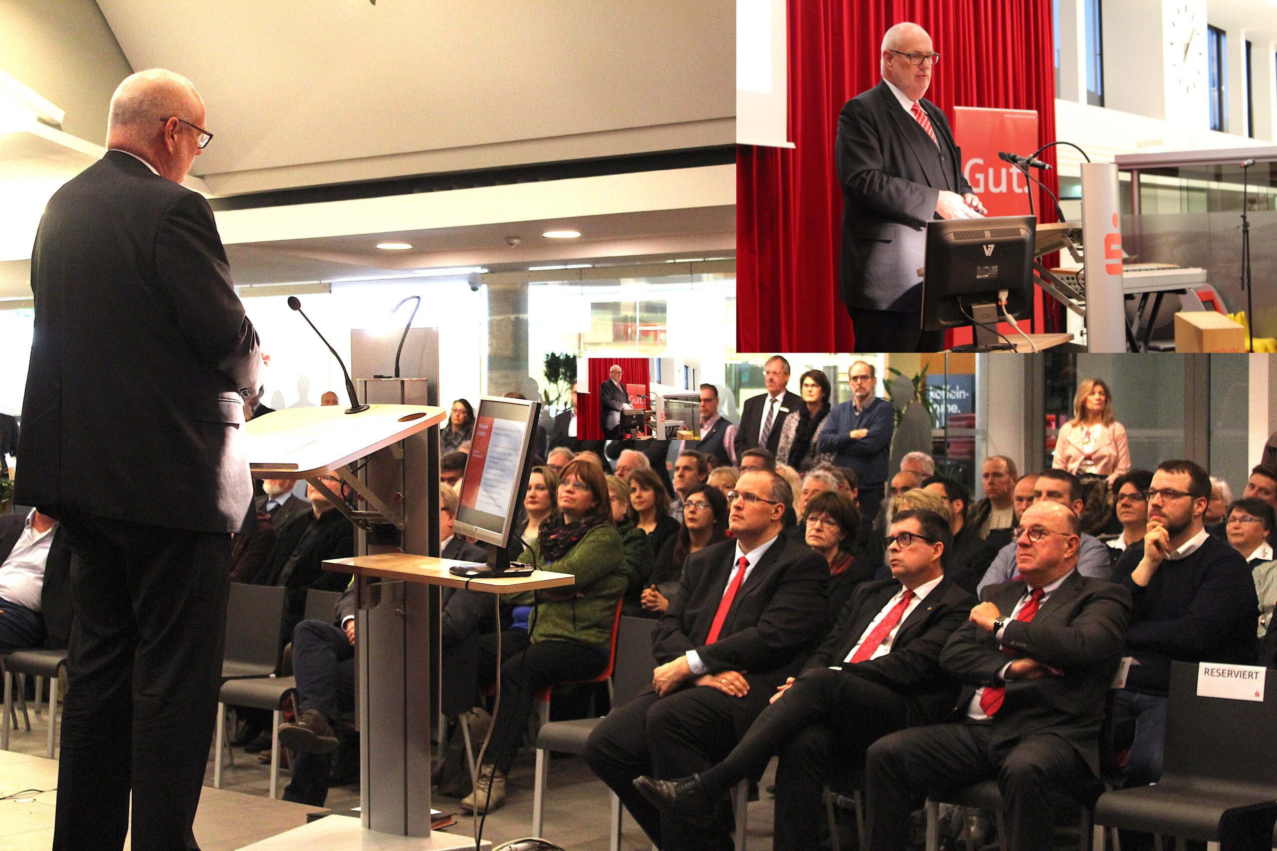 Frank Grebe begrüßte alle Besucher des Sparkassen Vereinsempfang 2018 in der Hauptstelle in Gummersbach.