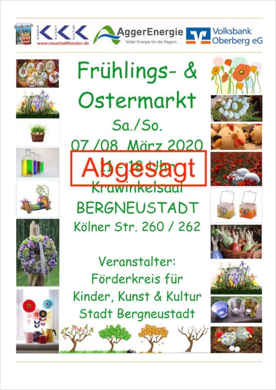 Der Coronavirus zeigt erste Auswirkungen. Ostermarkt im Krawinkelsaal wurde abgesagt. 