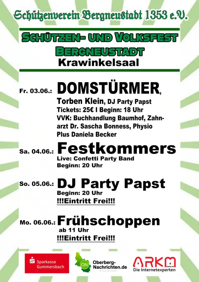 Schützenfestprogramm Bergneustadt 2022