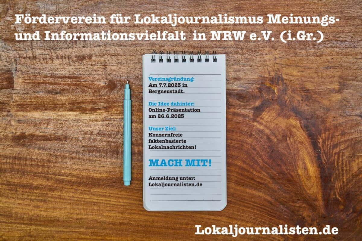 Lokaljournalisten gründen Förderverein in NRW.