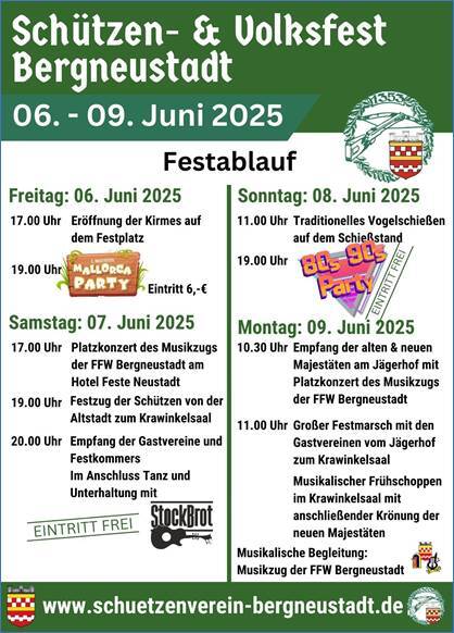 Schützenfest Bergneustadt - Festprogramm für 2025.